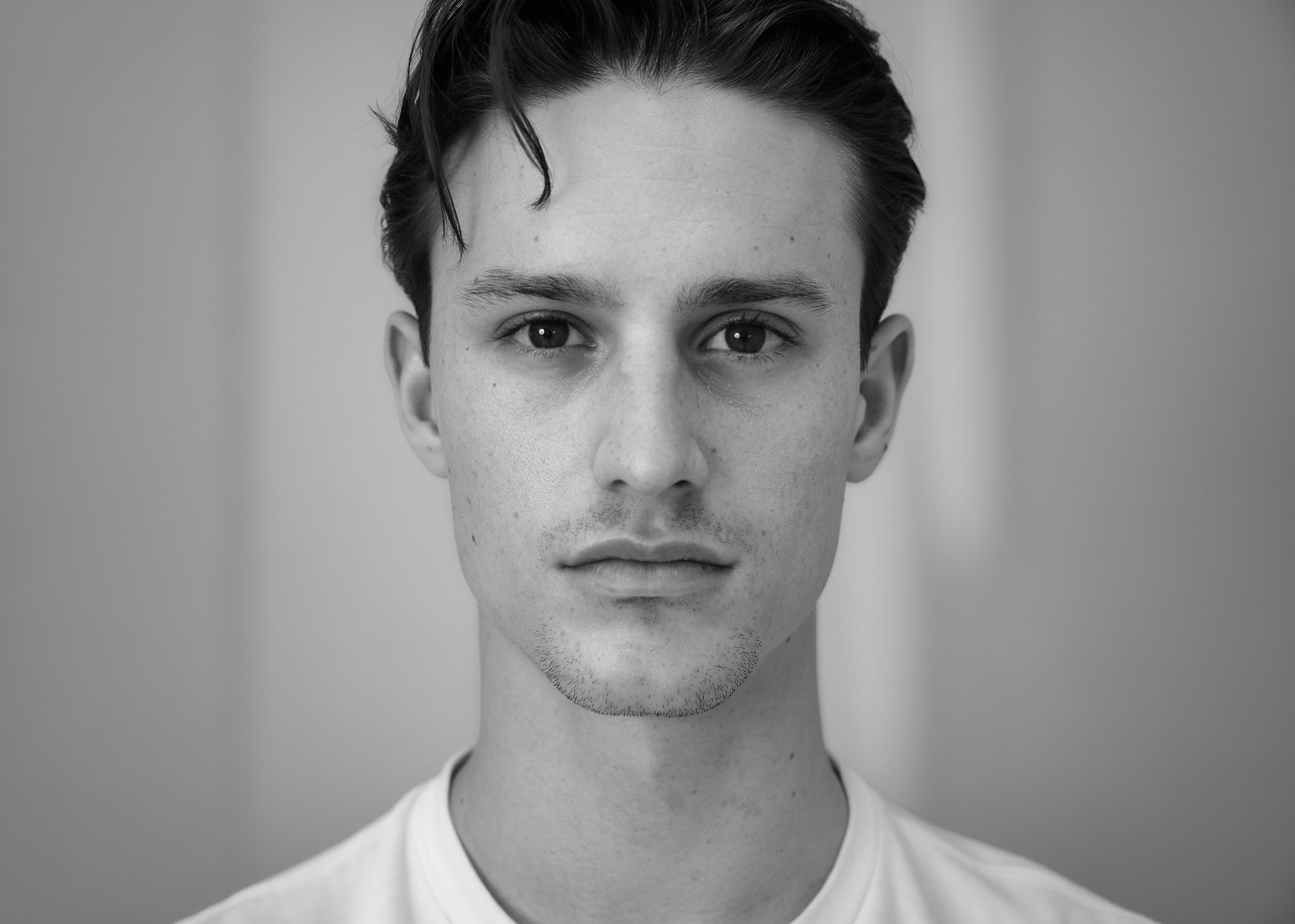 Black and white editorial portrait of Teagan Lawrence Jarvis